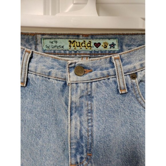 Mudd Cotton Mid Rise Straight Leg Embroidered Fringe Denim Jeans Blue Size 9 - Picture 3 of 14